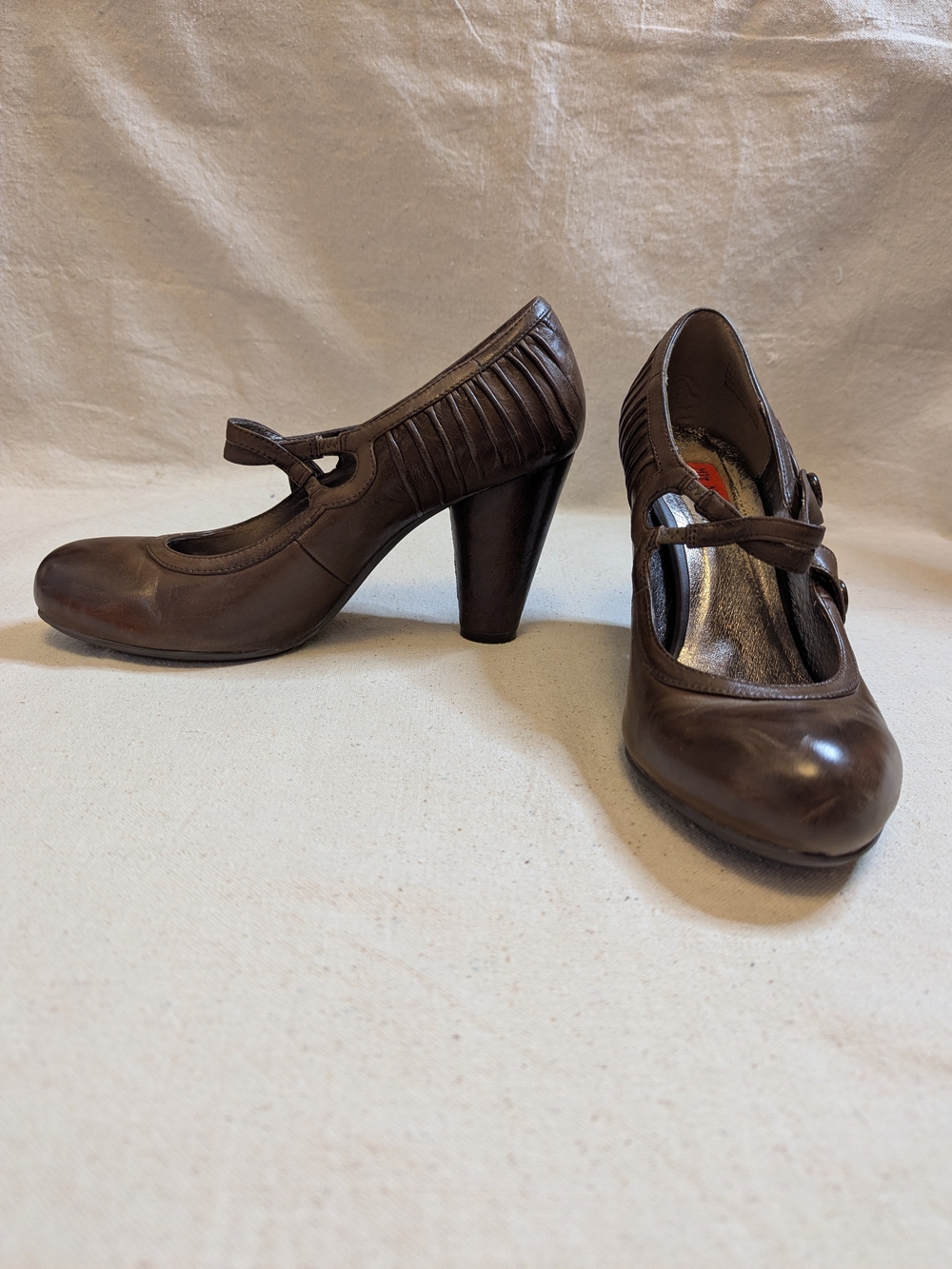 Miz Mooz Brown Mary Jane Heels with Strap